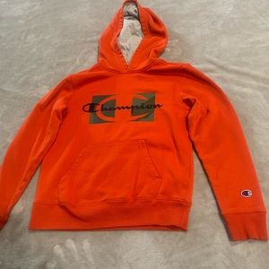 Champion orange hoodie sweatshirt used, (good condition …